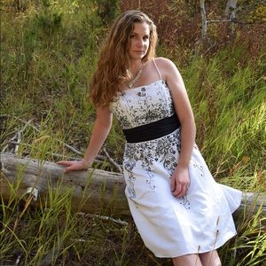 White and Black Formal Dress